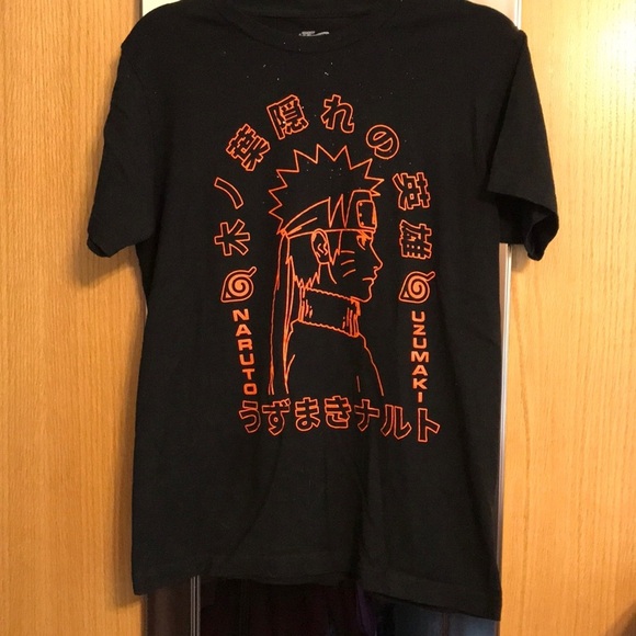 Naruto Shippuden 20th Anniversary graphic T shirt size Medium black with orange - Picture 1 of 10